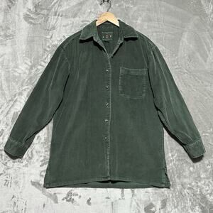 VTG Abercrombie Fitch Shirt Mens S Green Corduroy Button Up Heavyweight Outdoors